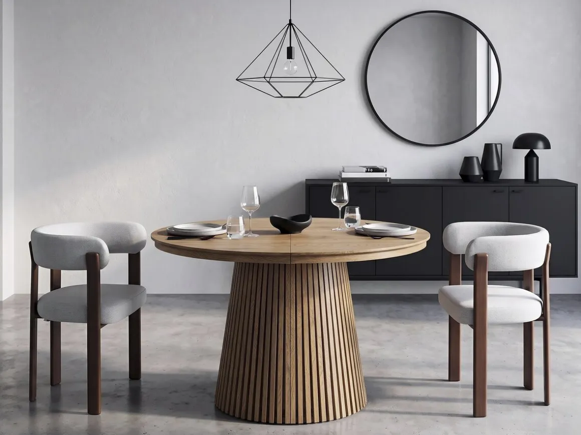 Lot de 2 chaises de salle à manger avec accoudoirs "Opale" - Gris clair