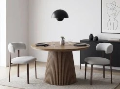 Lot de 2 chaises de salle à manger imitation bois "Aurea" - Gris clair