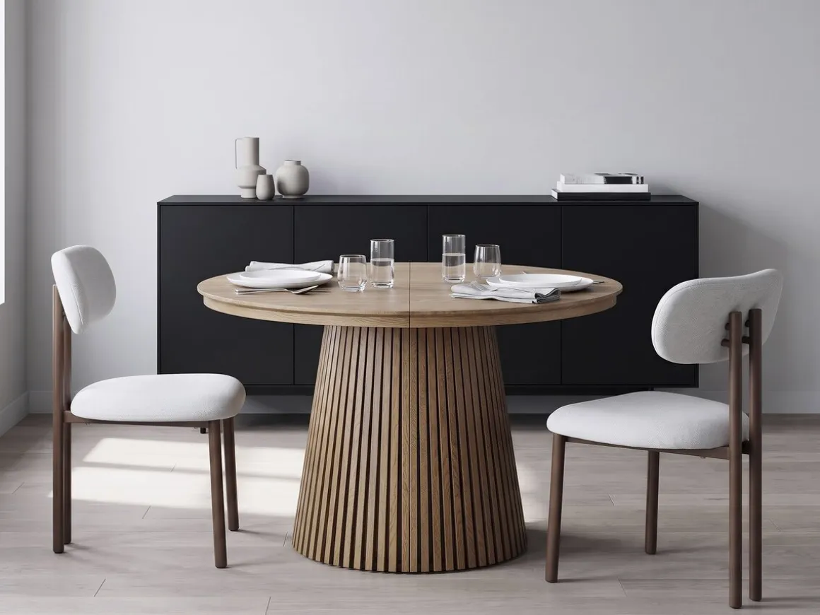 Lot de 2 chaises de salle à manger imitation bois "Veralia" - Gris clair