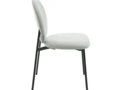 Lot de 2 chaises de salle à manger en métal "Perla" - Gris clair