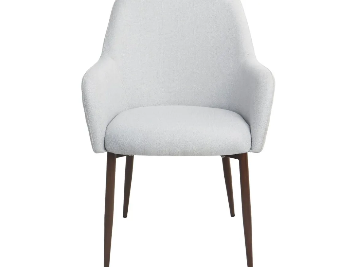 Lot de 2 chaises de salle à manger avec accoudoirs "Jade" - Gris clair