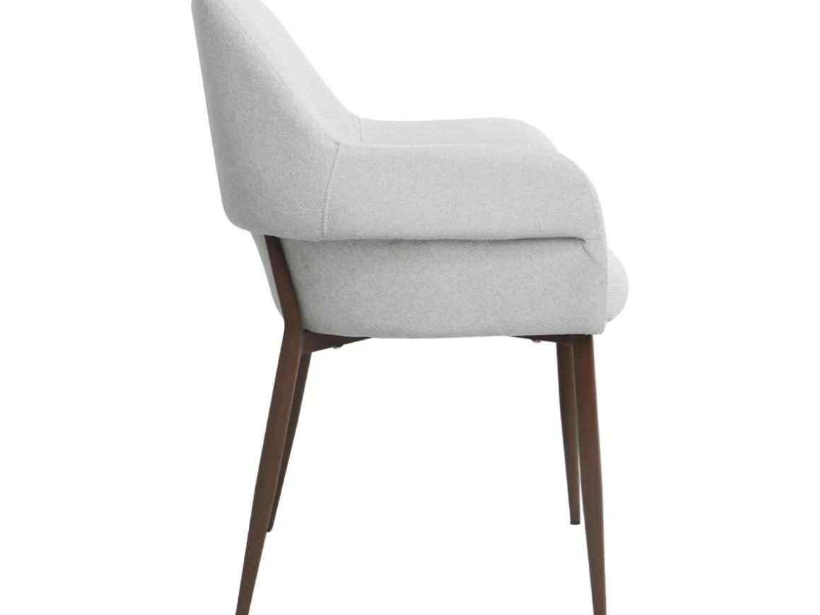 Lot de 2 chaises de salle à manger avec accoudoirs "Jade" - Gris clair