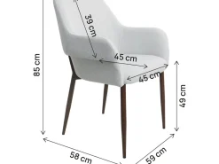 Lot de 2 chaises de salle à manger avec accoudoirs