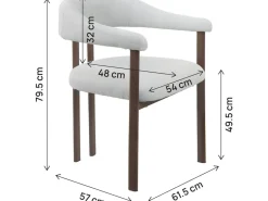 Lot de 2 chaises de salle à manger imitation bois "Serelia" - Gris clair