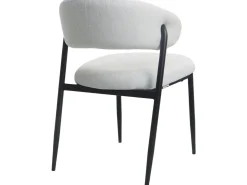 Lot de 2 chaises de salle à manger en tissu et métal