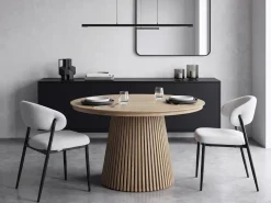 Lot de 2 chaises de salle à manger en tissu et métal