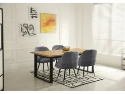 Lot de 2 chaises en tissu "Harmony" - 54 x 57 x 90 cm - Gris