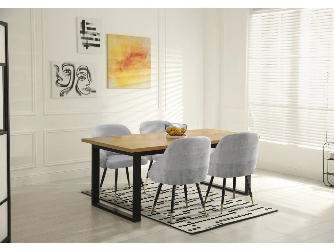 Lot de 2 chaises en tissu "Harmony" - 54 x 57 x 90 cm - Beige