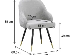 Lot de 2 chaises en tissu