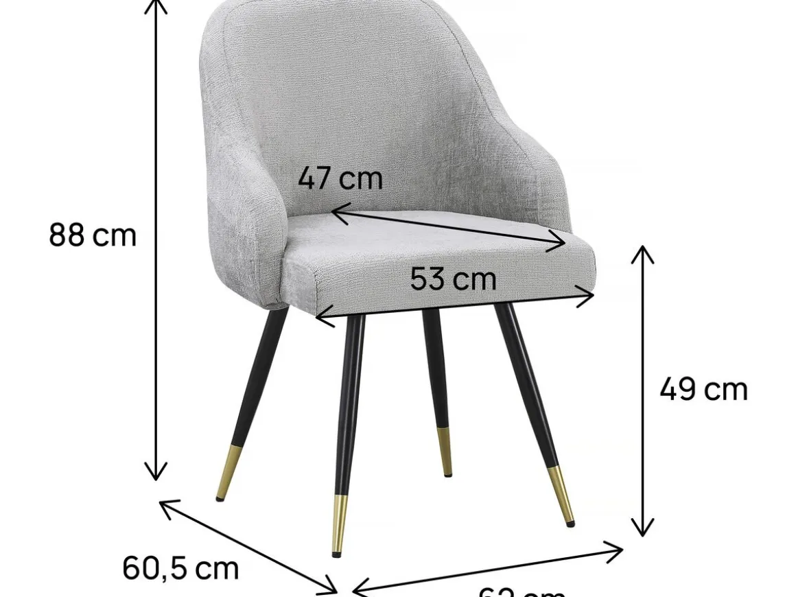 Lot de 2 chaises en tissu "Harmony" - 54 x 57 x 90 cm - Beige