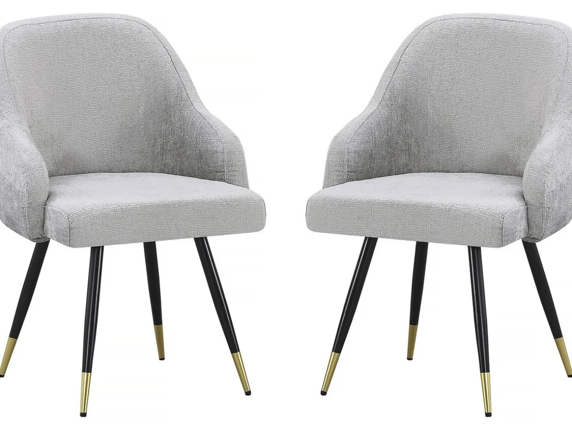 Lot de 2 chaises en tissu "Harmony" - 54 x 57 x 90 cm - Beige