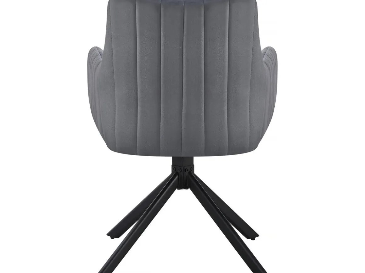 Lot de 2 chaises en tissu "Pharell" - 60 x 61 x 91 cm - Gris