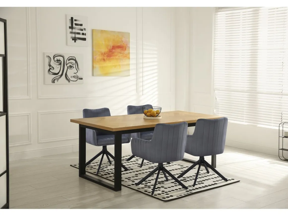 Lot de 2 chaises en tissu "Pharell" - 60 x 61 x 91 cm - Gris