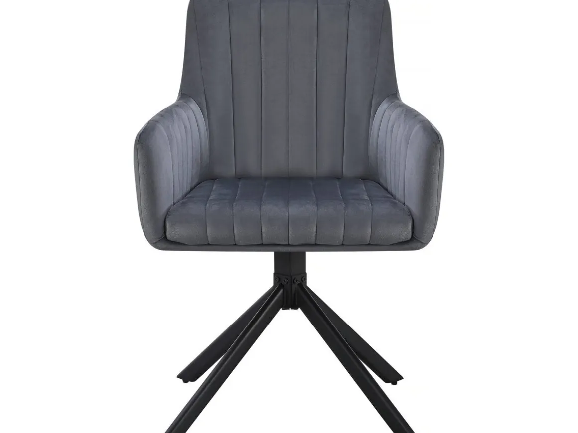 Lot de 2 chaises en tissu "Pharell" - 60 x 61 x 91 cm - Gris