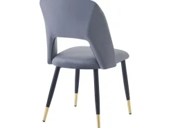 Lot de 2 chaises en velours "Coralie" - Gris
