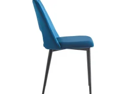 Lot de 2 Chaises en velours "Fedora" - Bleu foncé