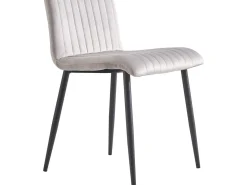 Lot de 2 chaises en velours "Henley" - Gris clair