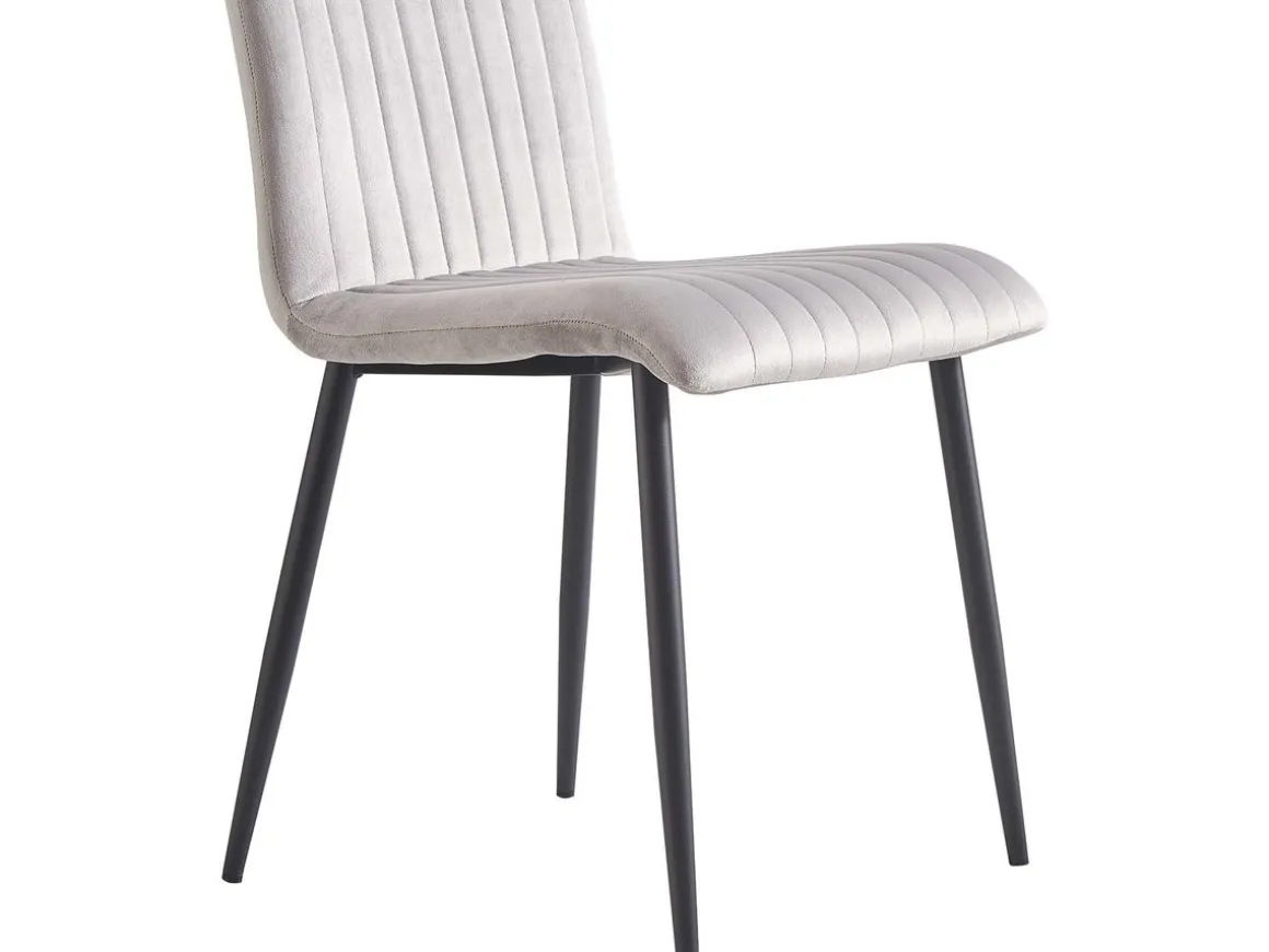 Lot de 2 chaises en velours "Henley" - Gris clair