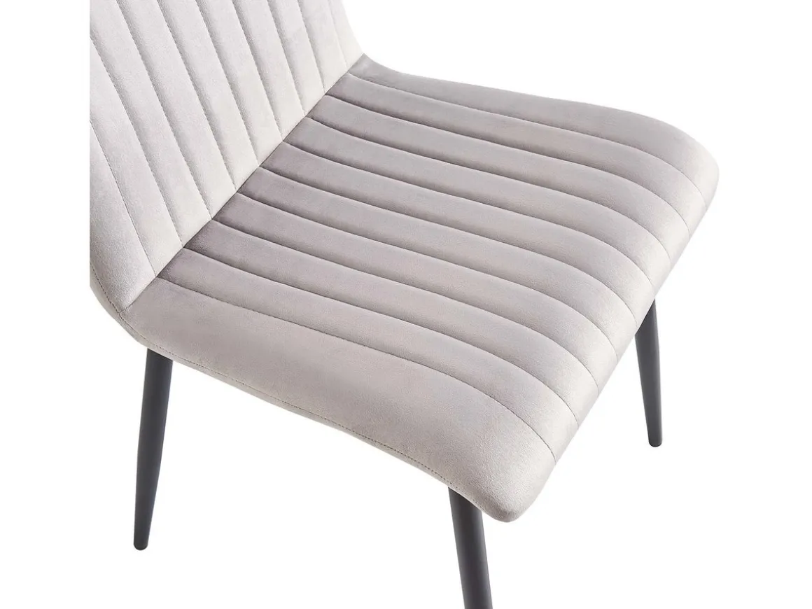 Lot de 2 chaises en velours "Henley" - Gris clair