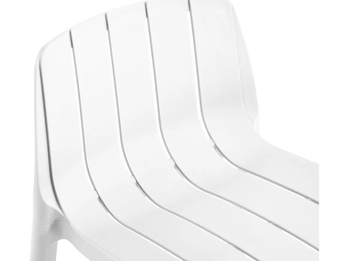 Lot de 2 chaises hautes de jardin empilable "Vaena" - Blanc