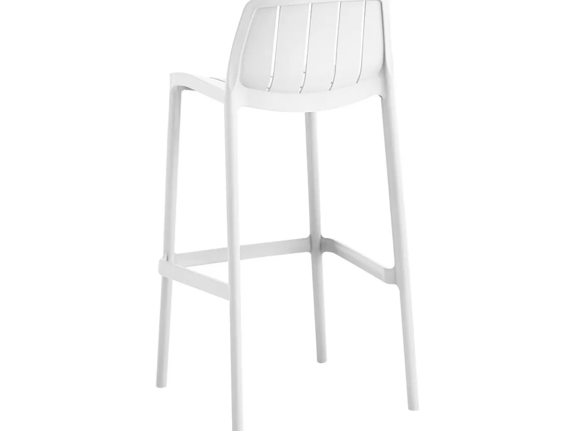 Lot de 2 chaises hautes de jardin empilable "Vaena" - Blanc