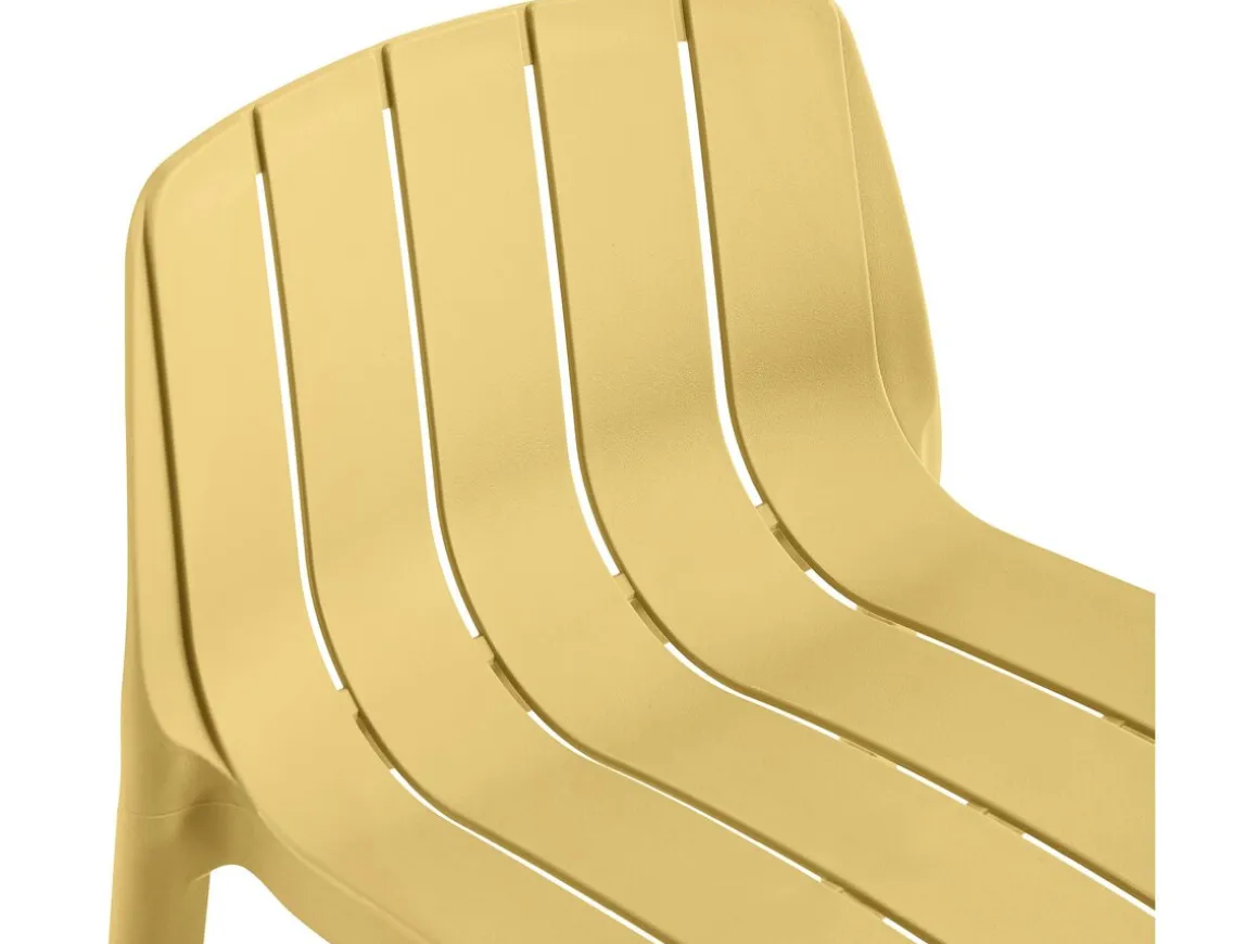 Lot de 2 chaises hautes de jardin empilable "Vaena" - Jaune