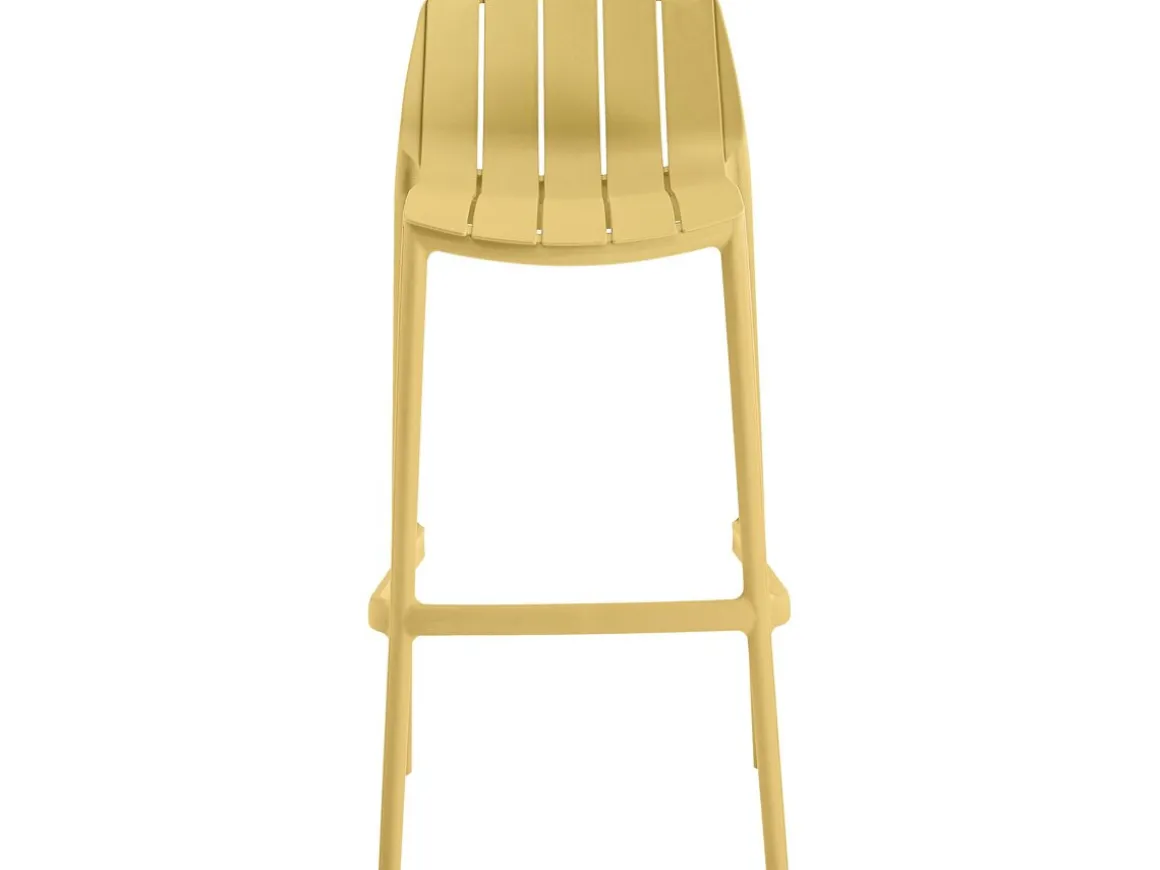 Lot de 2 chaises hautes de jardin empilable "Vaena" - Jaune