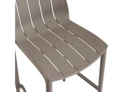 Lot de 2 chaises hautes de jardin empilable "Vaena" - Taupe