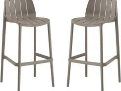Lot de 2 chaises hautes de jardin empilable 