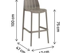 Lot de 2 chaises hautes de jardin empilable 