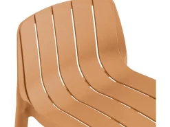 Lot de 2 chaises hautes de jardin empilable "Vaena" - Orange