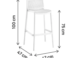 Lot de 2 chaises hautes empilables en plastique