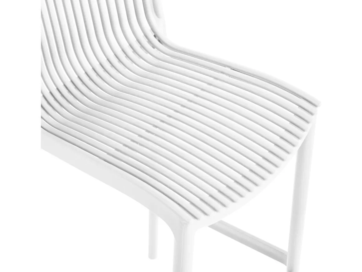 Lot de 2 chaises hautes empilables en plastique "Néora" - Blanc