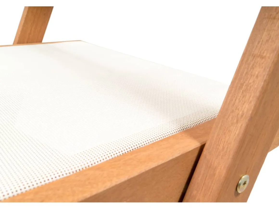 Lot de 2 chaises pliantes en bois exotique "Seoul" - Maple - Beige