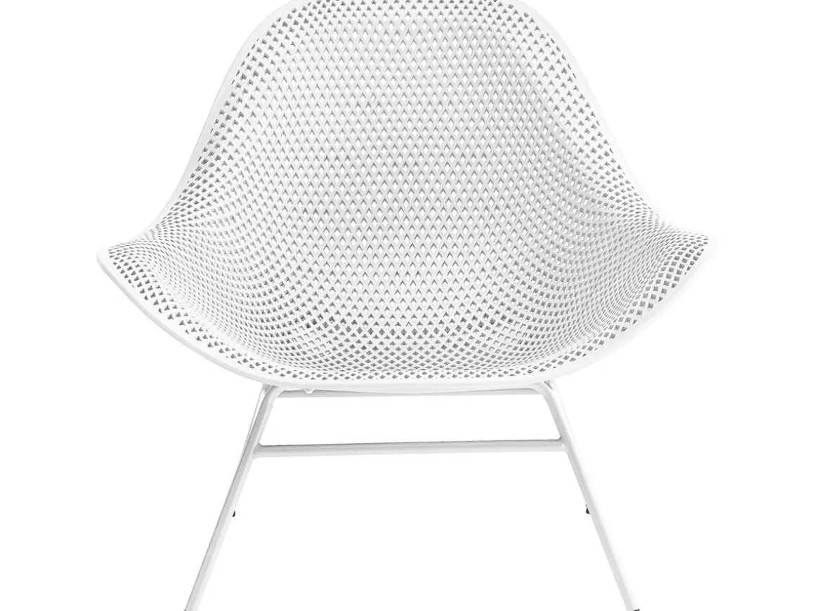 Lot de 2 fauteuils de jardin avec table basse "Soléna" - Blanc