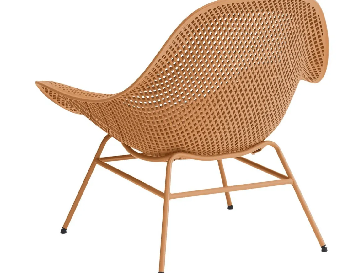 Lot de 2 fauteuils de jardin avec table basse "Soléna" - Orange