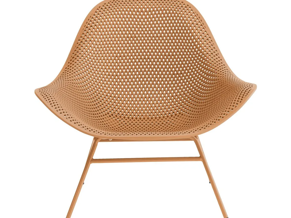 Lot de 2 fauteuils de jardin avec table basse "Soléna" - Orange