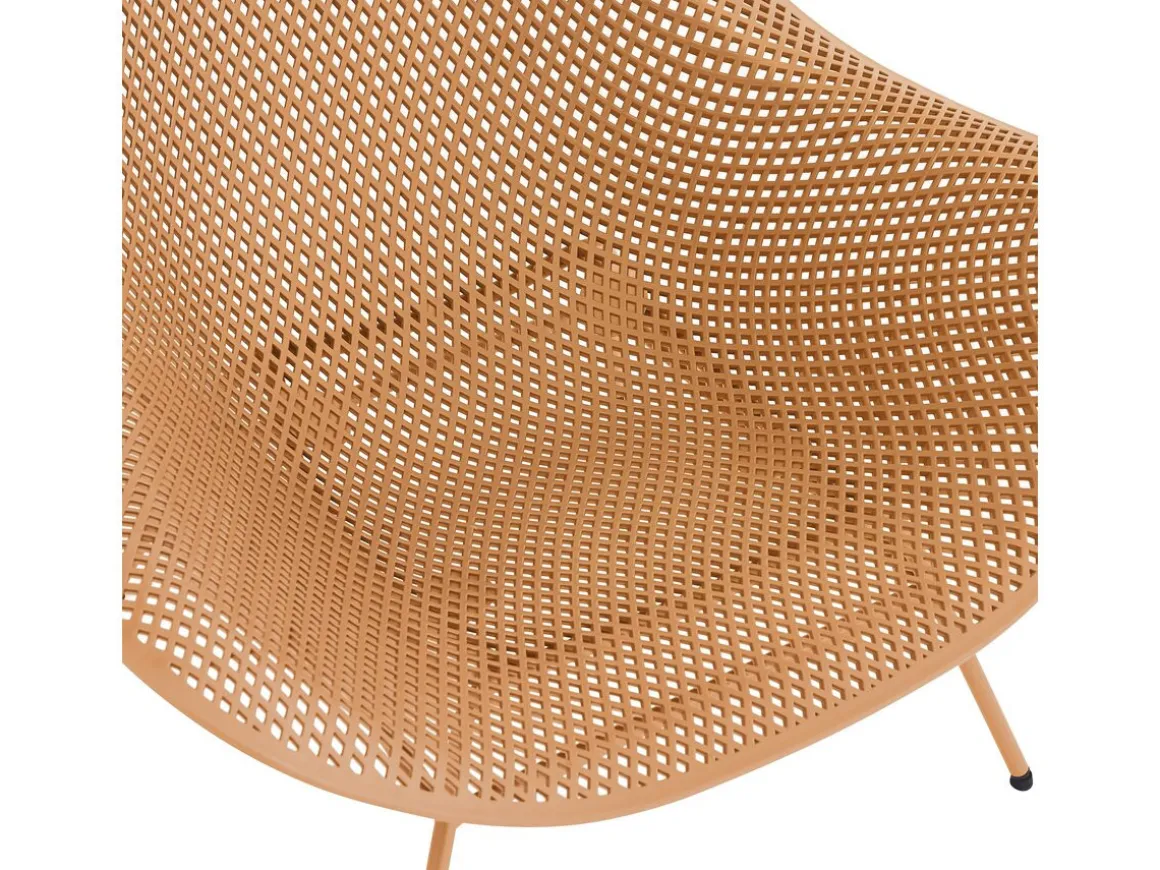 Lot de 2 fauteuils de jardin avec table basse "Soléna" - Orange