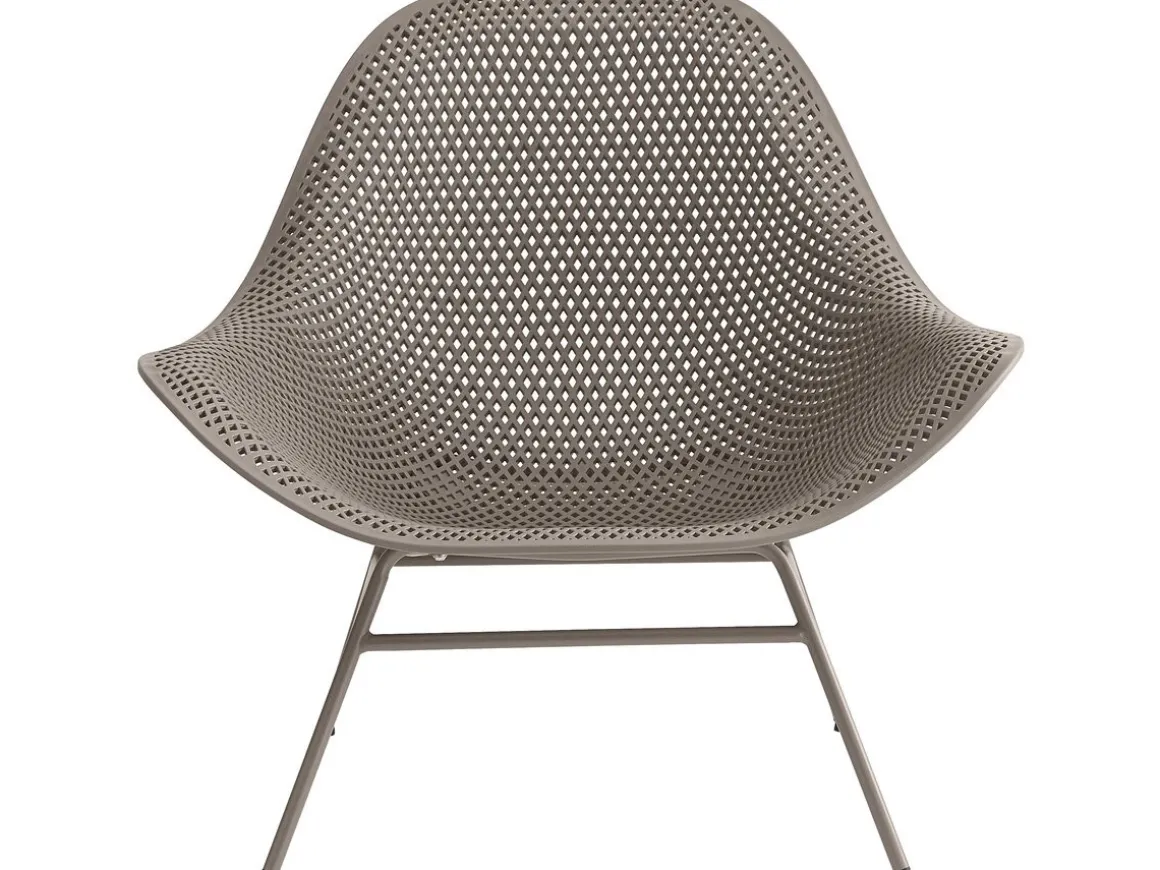 Lot de 2 fauteuils de jardin avec table basse "Soléna" - Taupe