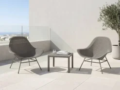 Lot de 2 fauteuils de jardin avec table basse