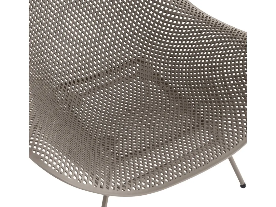 Lot de 2 fauteuils de jardin avec table basse "Soléna" - Taupe