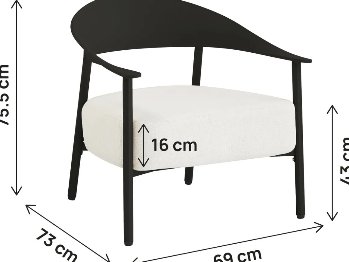 Lot de 2 fauteuils de jardin en plastique et en métal "Céora" - Noir