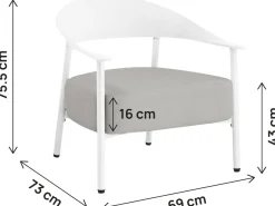 Lot de 2 fauteuils de jardin en plastique et en métal