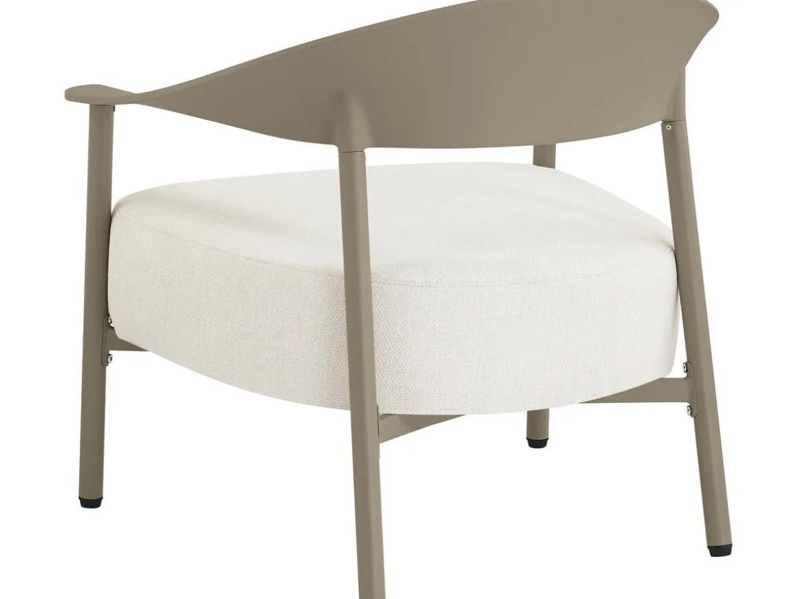 Lot de 2 fauteuils de jardin en plastique et métal "Céora" - Taupe