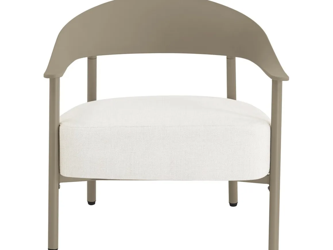 Lot de 2 fauteuils de jardin en plastique et métal "Céora" - Taupe
