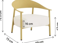 Lot de 2 fauteuils de jardin en plastique et métal 