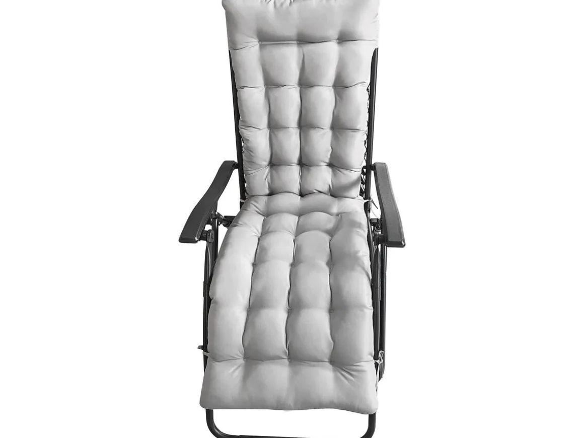 Lot de 2 fauteuils de jardin inclinable zéro gravité avec coussin matelassé "Sintra" - Noir