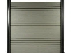 Lot de 6 lames composite de clôture - L160 cm x l25.8cm x ép. 2cm - Gris