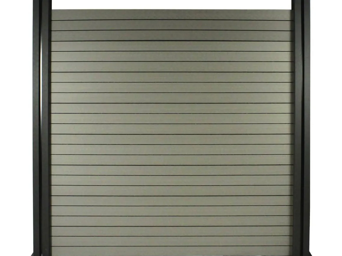 Lot de 6 lames composite de clôture - L160 cm x l25.8cm x ép. 2cm - Gris