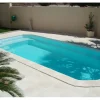 Lot de 41 Margelles de piscine "Domus" droites - 60 x 3 x 33 cm + 4 margelles angle rentrant 38 x 3 x 38 cm - Ton pierre